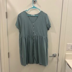 COPY - Teal Button-Down Dress Madewell XL